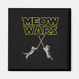 Meow Wars Cat Shirt Funny Gips für Katzen Liebhabe Magnet