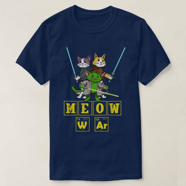 Meow Wars Funny Cat Wars  T-Shirt (Design vorne)
