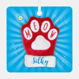 MEOW Weihnachts Weihnachtskatze Red Mitten Sterne  Ornament Aus Metall