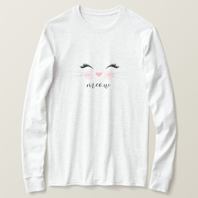 Meow Whiskers Kitty T-Shirt (Design vorne)