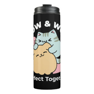 Meow & Woof perfekt zusammen - Niedliche Katze und Thermosbecher