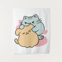 Meow & Woof perfekt zusammen - Niedliche Katze und