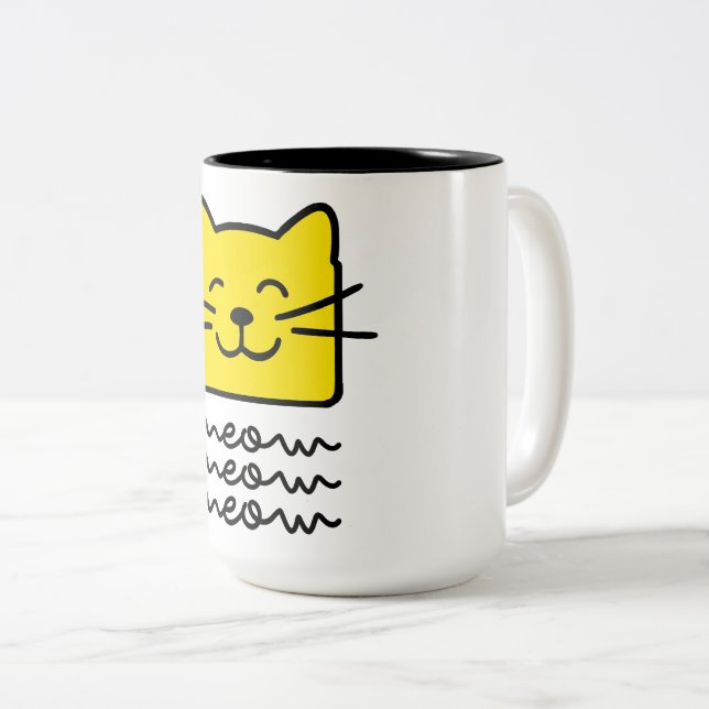 Meow Zweifarbige Tasse (VorderseiteRechts)