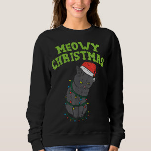Meowa Catmas Black Cat Weihnachten Weihnachten Wei Sweatshirt