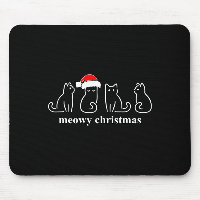 Meowa Catmas Weihnachten Niedlich Kitten Katzen We Mousepad (Vorne)