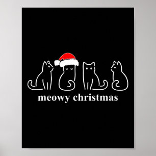 Meowa Catmas Weihnachten Niedlich Kitten Katzen We Poster