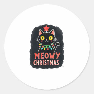 Meowa Catmas Weihnachten Niedlich Kitten Katzen We Runder Aufkleber