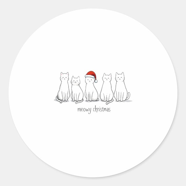 Meowa Catmas Weihnachten Niedlich Kitten Katzen We Runder Aufkleber (Vorderseite)