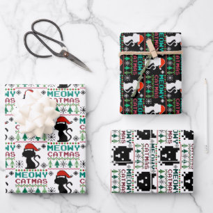 Meowa Catmas Weihnachten Weihnachtskat Ugly Sweate Geschenkpapier Set