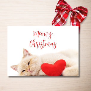 Meowa Christmas Funny Cat Foto Weihnachtskarte Dankeskarte