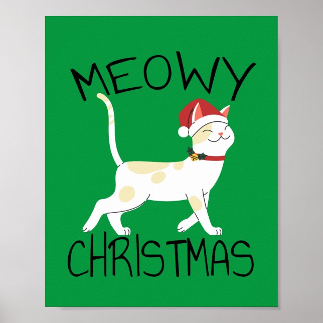 Meowa Christmas - Funny Christmas Poster (Vorne)