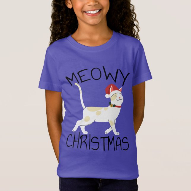 Meowa Christmas - Funny Christmas T-Shirt (Vorderseite)