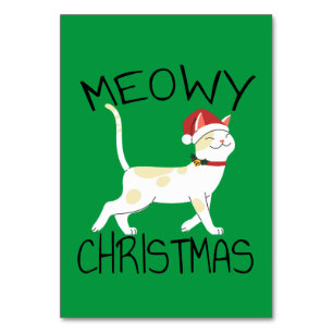 Meowa Christmas - Funny Christmas Tischnummer