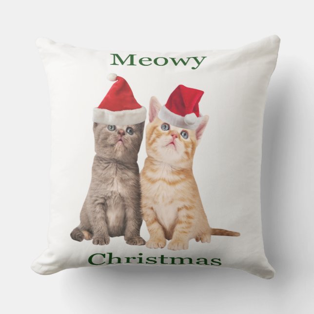 Meowa Christmas Kitten Outdoor Square Kissen (Vorderseite)