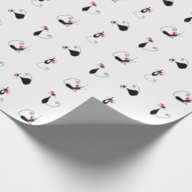 Meowa Weihnachten - Kappenkokzidiertes Weihnachtsb Geschenkpapier (Ecke)