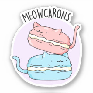 Meowcarons Funny Macaron Pun Aufkleber
