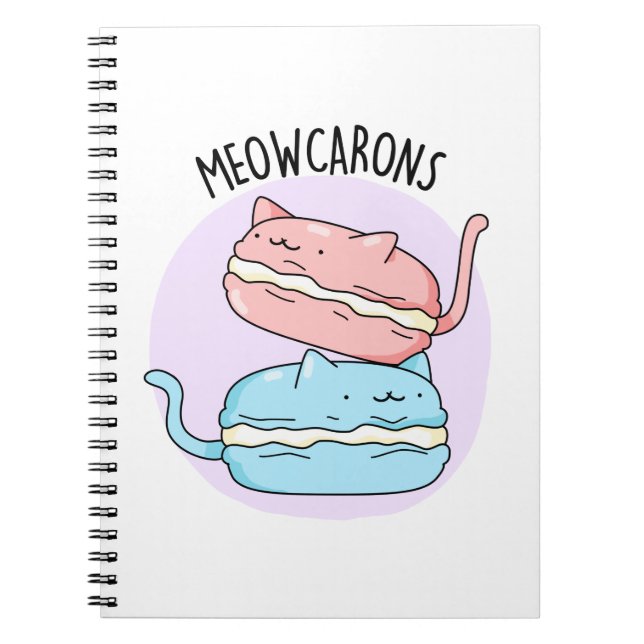 Meowcarons Funny Macaron Pun Notizblock (Vorderseite)
