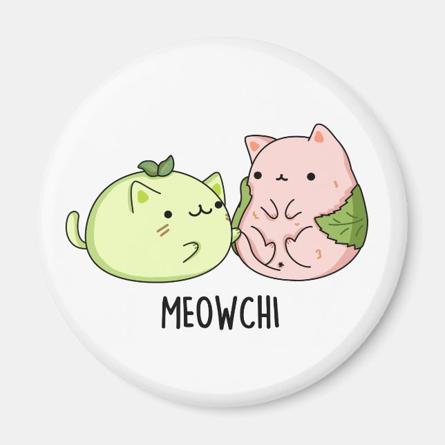 Meowchi Funny Mochi Pun Magnet (Vorne)