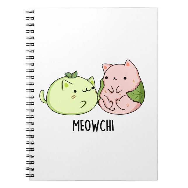 Meowchi Funny Mochi Pun Notizblock (Vorderseite)