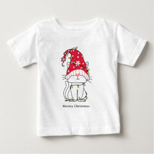 MeowChristmas Funny Niedliche Weihnachtskatze Baby T-shirt