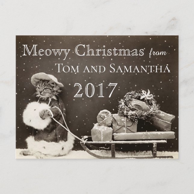 MeowChristmas Vintag Cat Weihnachten Weihnachten (Vorderseite)