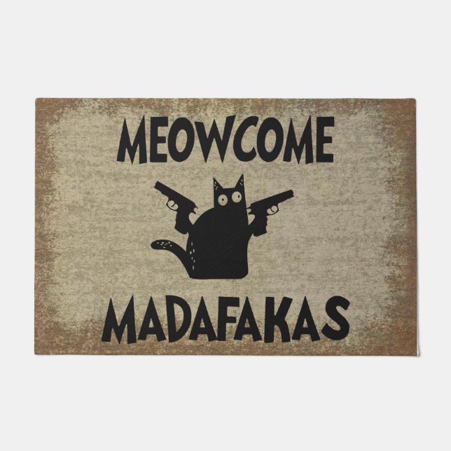 Meowcome Madafakas Doormat | Funny Cat Lover Gesch Fußmatte (Vorderseite)