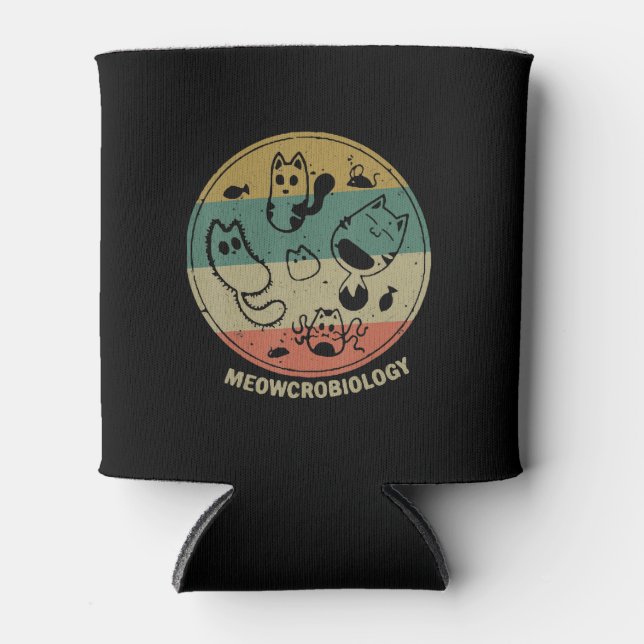 Meowcrobiologie Mikrobiologie Wissenschaft Funny C Dosenkühler (Vorderseite)