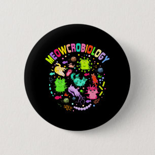Meowcrobiology Cat Meow Microbiology Science Button