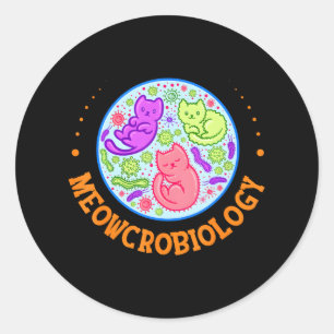 Meowcrobiology Cat Microbiology Science Biology Runder Aufkleber