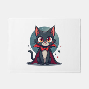 Meowcula Lustige Katze Vampir Dracula Halloween Fußmatte