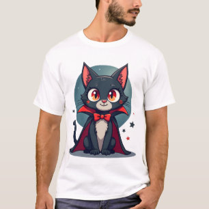 Meowcula Lustige Katze Vampir Dracula Halloween T-Shirt