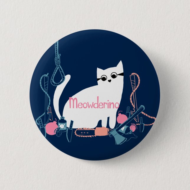 Meowderino (mit Waffen) Button (Vorderseite)
