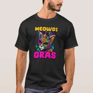 Meowdi Gras Design Mardi Gras Katze T-Shirt