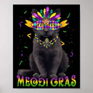 Meowdi Gras Mardi Gras Katzenliebhaber New Orleans Poster