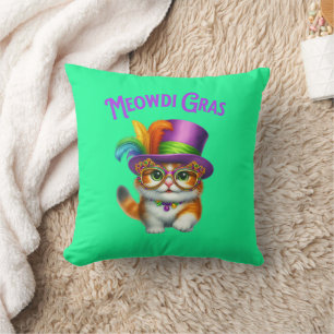 Meowdi Gras Mardi Gras mit Kitten Kissen
