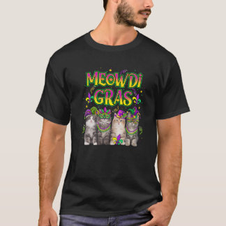 Meowdi Gras Mardi Gras Outfit für Katzen über Kitt T-Shirt