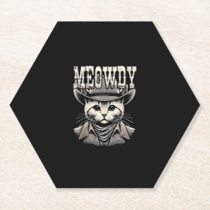 Meowdy Cat Cowboy Cowgirl Meow Howdy Halloween Cos Untersetzer