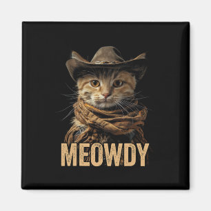 Meowdy Cat Shirt Meowdy Cowboy Cat Country Western Magnet