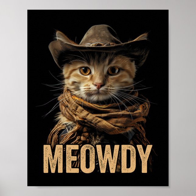 Meowdy Cat Shirt Meowdy Cowboy Cat Country Western Poster (Vorne)
