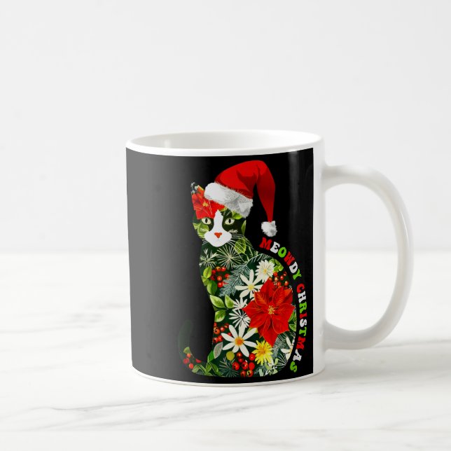 Meowdy Christmas Floral Cat For Cat Lover Holiday  Kaffeetasse (Rechts)