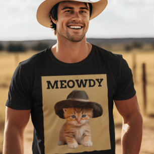 MEOWDY COWBOY CAT KITTEN T - SHIRT