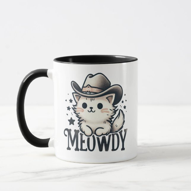 Meowdy Cowboy Hat Cactus cat Tasse (Links)