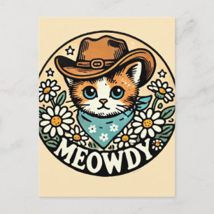 Meowdy Cowboy Kitty Cat Postkarte