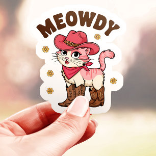 Meowdy Cowgirl Cat Vinyl Aufkleber