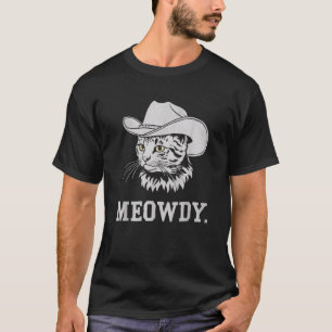 Meowdy Funny Cat Cowboy Western Spaß Design T-Shirt