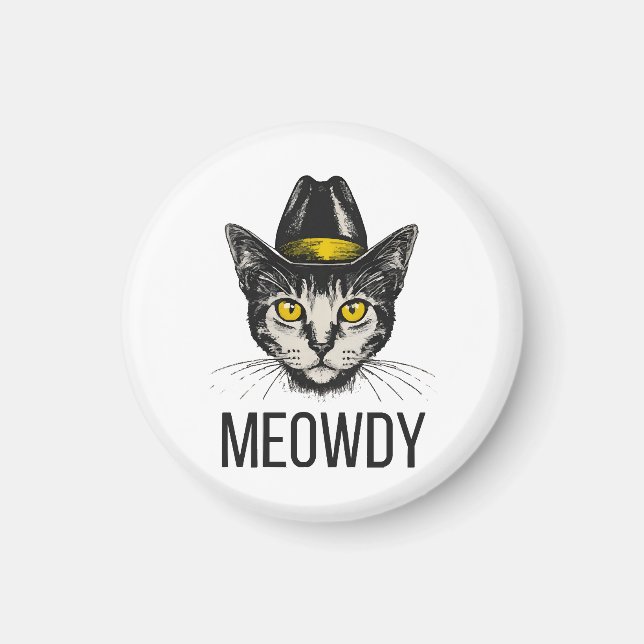 Meowdy Funny Cat Magnet (Vorne)
