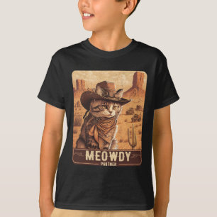 Meowdy! Funny Country Music Cat Cowboy Hat Poster T-Shirt
