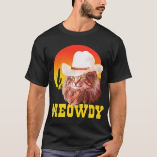 Meowdy! Funny Country Music Cat Cowboy Hat Vintag T-Shirt