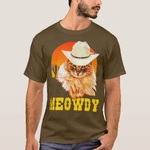 Meowdy! Funny Country Music Cat Cowboy Hat Vintag T-Shirt