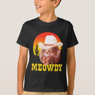 Meowdy! Funny Country Music Cat Cowboy Hat Vintag T-Shirt